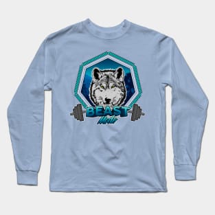 Wolf Illustration, fitness beast mode training Long Sleeve T-Shirt